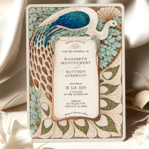 Elegant Art Nouveau Peacock Wedding