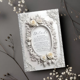 Elegant Art Nouveau Rose Frame Details Enclosure Card