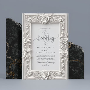Elegant Art Nouveau Rose Frame Wedding Invitation
