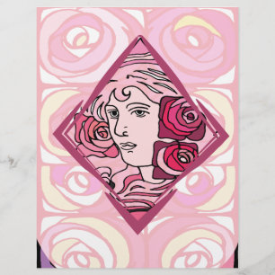 Elegant Art Nouveau Rose Woman