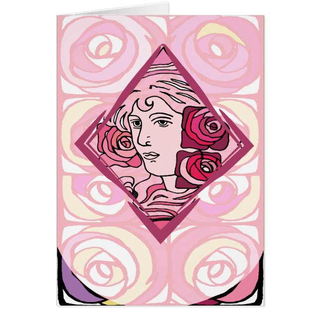 Elegant Art Nouveau Rose Woman (Front)