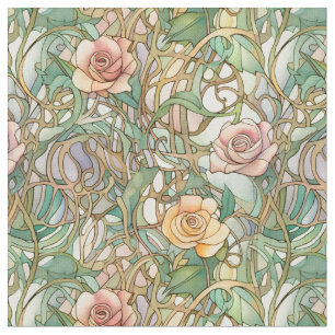Elegant art nouveau roses fabric