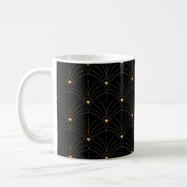 Elegant art nouveau seamless pattern. Abstract min Coffee Mug (Left)