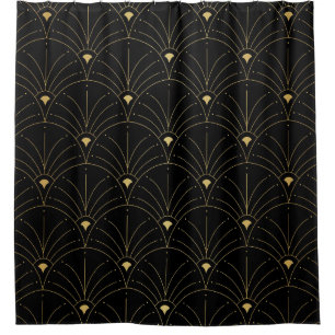 Elegant art nouveau seamless pattern. Abstract min Shower Curtain