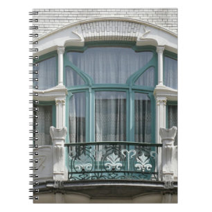 Elegant Art Nouveau: Stylish Balcony Window Notebook