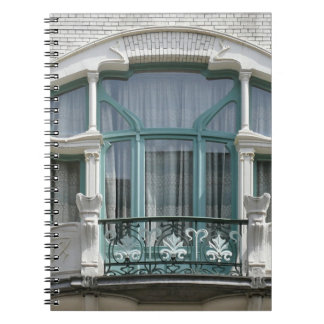 Elegant Art Nouveau: Stylish Balcony Window Notebook