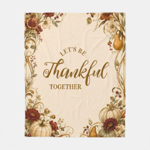 Elegant Art Nouveau Thanksgiving Dinner Fleece Blanket