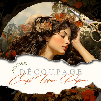 Elegant Art Nouveau Victorian Goddess Floral Tissue Paper