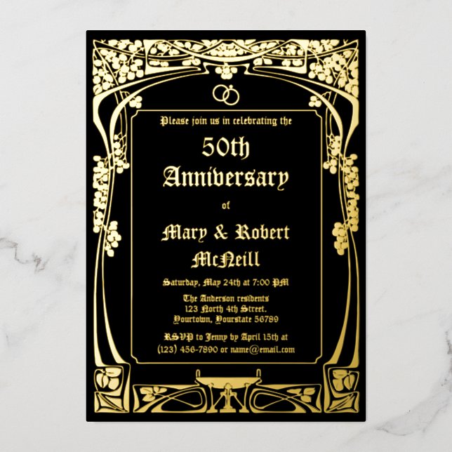 Elegant Art Nouveau Wedding Anniversary (Front)