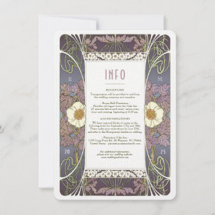 Elegant Art Nouveau Wedding Info Card