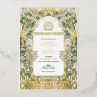 Elegant Art Nouveau Wedding Invitation Gold Foil