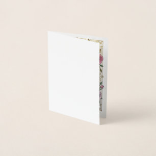 Elegant Art Nouveau Wedding Rose Frame Border Foil Card