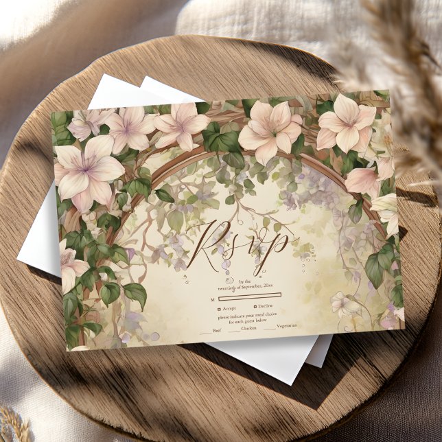 Elegant Art Nouveau Wedding RSVP Card (Creator Uploaded)