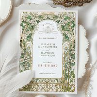 Elegant Art Nouveau Wedding Save the Date Card
