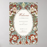 Elegant Art Nouveau Wedding Welcome Sign