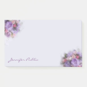 Elegant Art Template Oil Colour Flowers Hand Scrip Post-it Notes