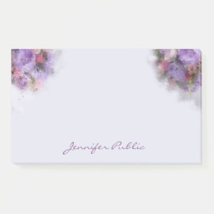 Elegant Art Template Oil Colour Flowers Handwritin Post-it Notes