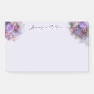 Elegant Art Template Oil Colour Flowers Handwritte Post-it Notes