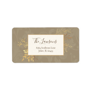 Elegant Artisan Gold Leaves Label