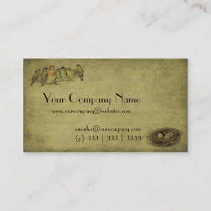 Elegant & Artistic Birds And Nest- Business Card