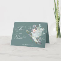 Elegant Artistic Floral Peace on Earth Dove