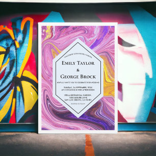 Elegant Artistic Galaxy Abstract Fine Art Wedding Invitation