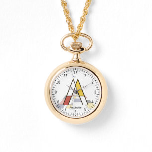 Elegant artistic letter monogram. Letter A Watch