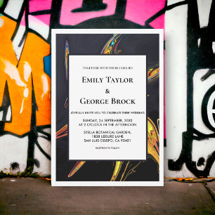 Elegant Artsy Abstract Modern Minimal Chic Wedding Invitation