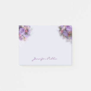 Elegant Artwork Template Oil Colours Flowers Scrip Post-it Notes