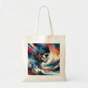 Elegant Asbstruct Colourful Woman Tote Bag