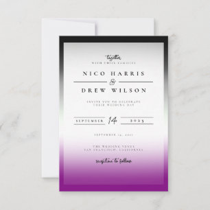 Elegant Asexual Pride Wedding Invitation