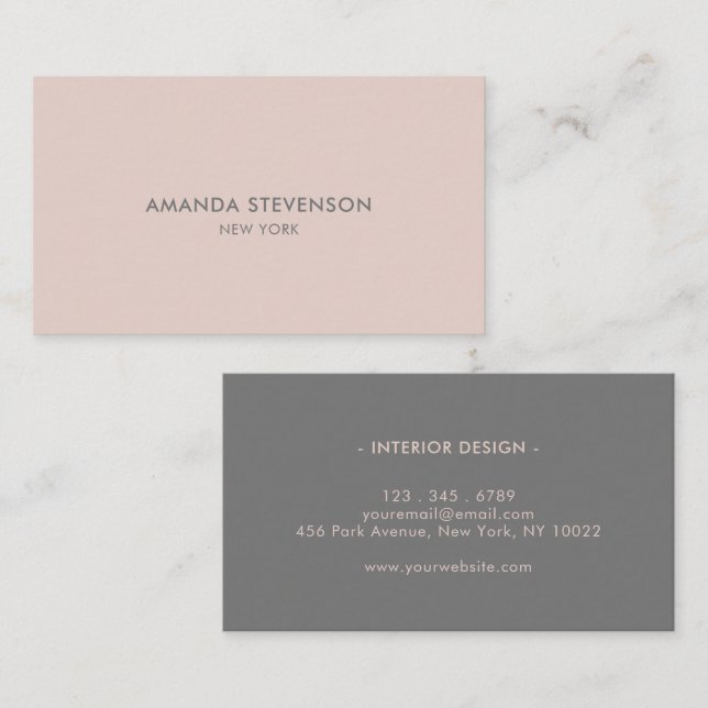 Elegant ash and beige professional business card (Front/Back)