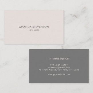 Elegant ash and beige professional business card