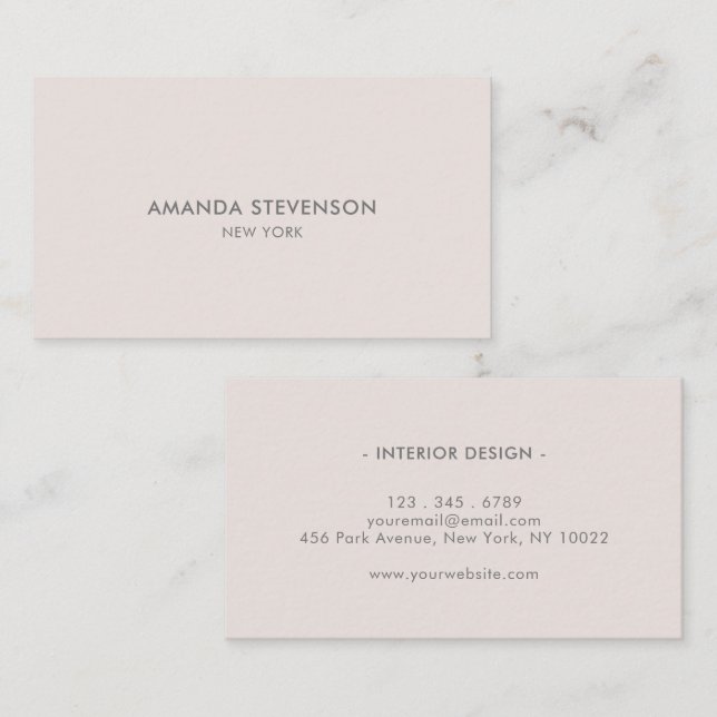 Elegant ash and beige professional business card (Front/Back)