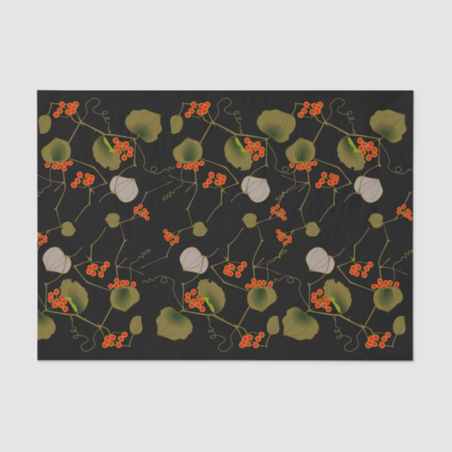 Elegant Asian Floral Tissue Paper (Front)