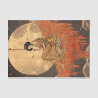 Elegant Asian Moon Sitter Decoupage Crafting Tissue Paper
