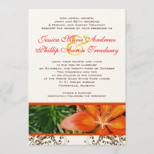 Elegant Asiatic Lily Wedding Invitation
