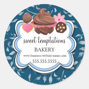 Elegant Assorted Desserts Bakery Packaging  Classic Round Sticker