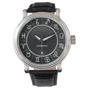 Elegant Astrology Signs - 12 Zodiac Symbols Watch