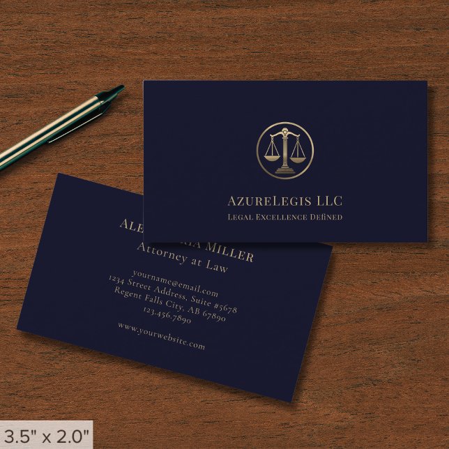 Elegant Attorney at Law Business Card (Creator Uploaded)