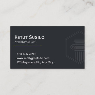Elegant Attorney at Law Business Card Lawyer