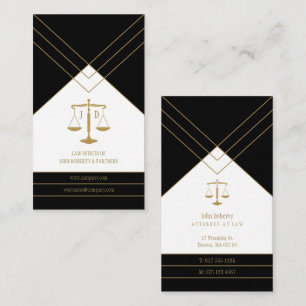 Elegant Attorney at Law   Gold Black Business Card