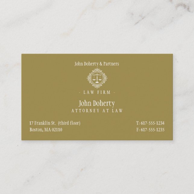 Elegant Attorney at Law | Law Firm Business Card (Front)