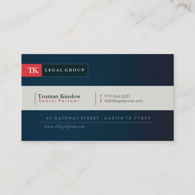 Elegant Attorney Business Card (Front)