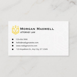 Elegant Attorney Business Card Lawyer & Legal