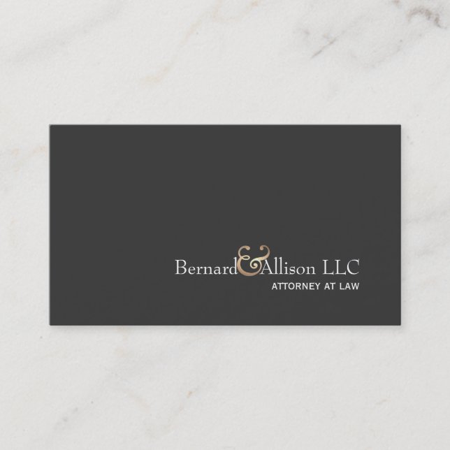 Elegant Attorney Faux Gold Leaf & Black Card (Front)