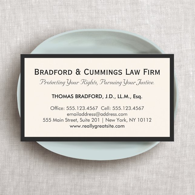 Elegant Attorney Law Firm  Business Card (Creator Uploaded)
