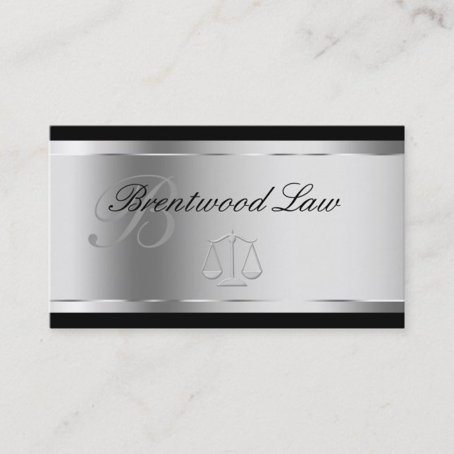 Elegant Attorney Monogram Business Cards (Front)