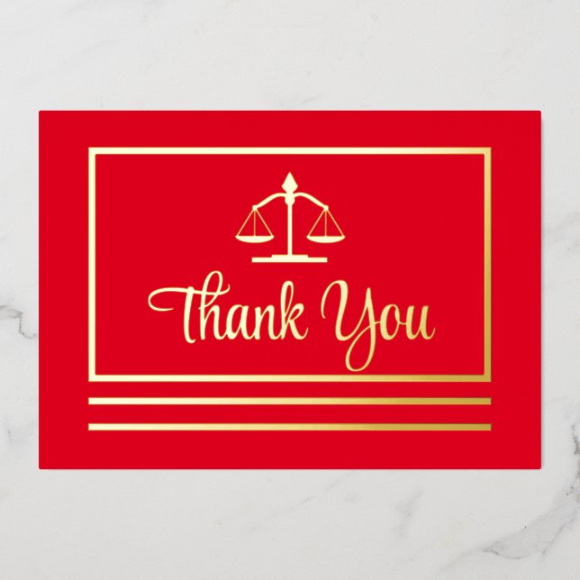 Elegant Attorney Thank You Foil Postcard (Front)
