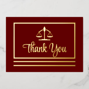 Elegant Attorney Thank You Foil Postcard